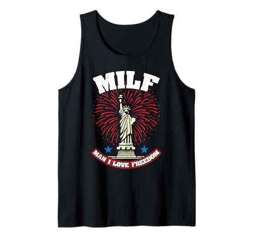 4th of July Man I Love Freedom Tank Top 4th of July Man I Love Freedom Tank Top von 4th of July Patriotic America Independence Day