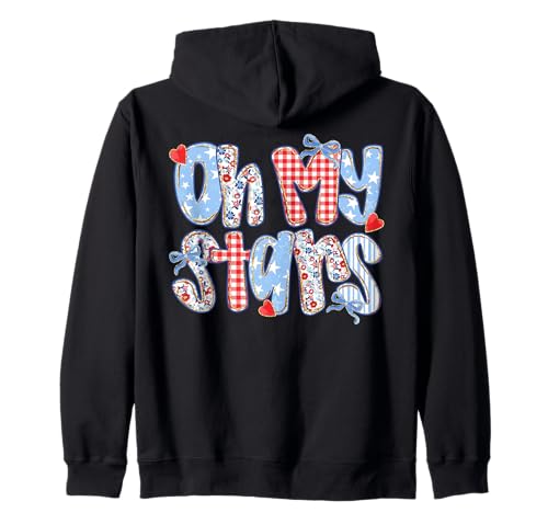 Oh My Stars 4. Juli Preppy Plaid Gingham Patchwork Damen Kapuzenjacke Oh My Stars 4. Juli Preppy Plaid Gingham Patchwork Damen Kapuzenjacke von 4th of July Tees NYC