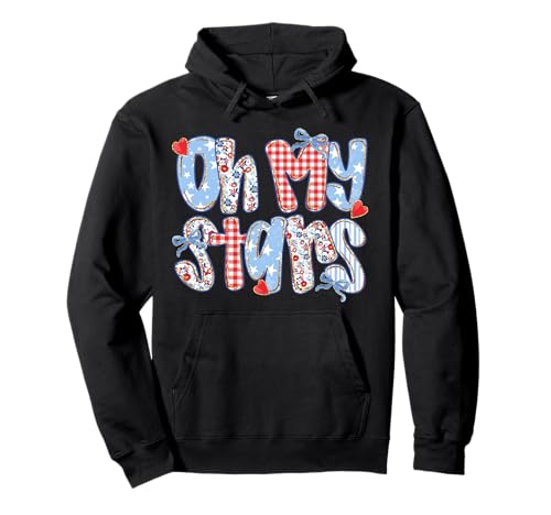 Oh My Stars 4. Juli Preppy Plaid Gingham Patchwork Damen Pullover Hoodie Oh My Stars 4. Juli Preppy Plaid Gingham Patchwork Damen Pullover Hoodie von 4th of July Tees NYC