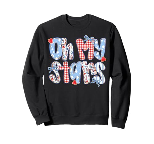 Oh My Stars 4. Juli Preppy Plaid Gingham Patchwork Damen Sweatshirt Oh My Stars 4. Juli Preppy Plaid Gingham Patchwork Damen Sweatshirt von 4th of July Tees NYC