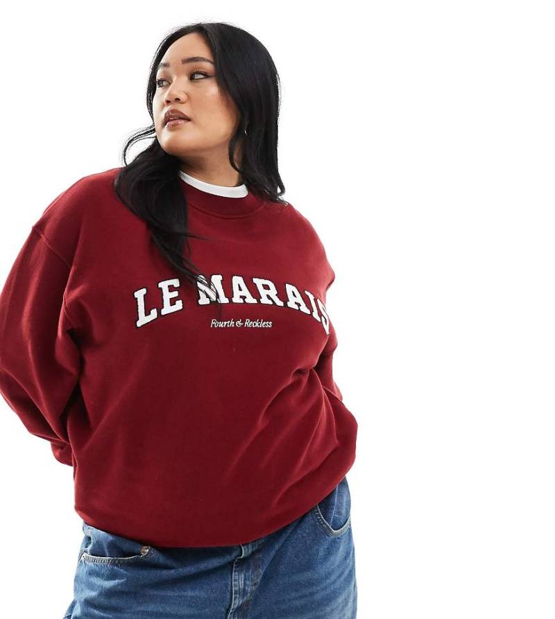 4th & Reckless Plus - Sweatshirt in Rot mit Marais-Logo-Bunt von 4th & Reckless Plus