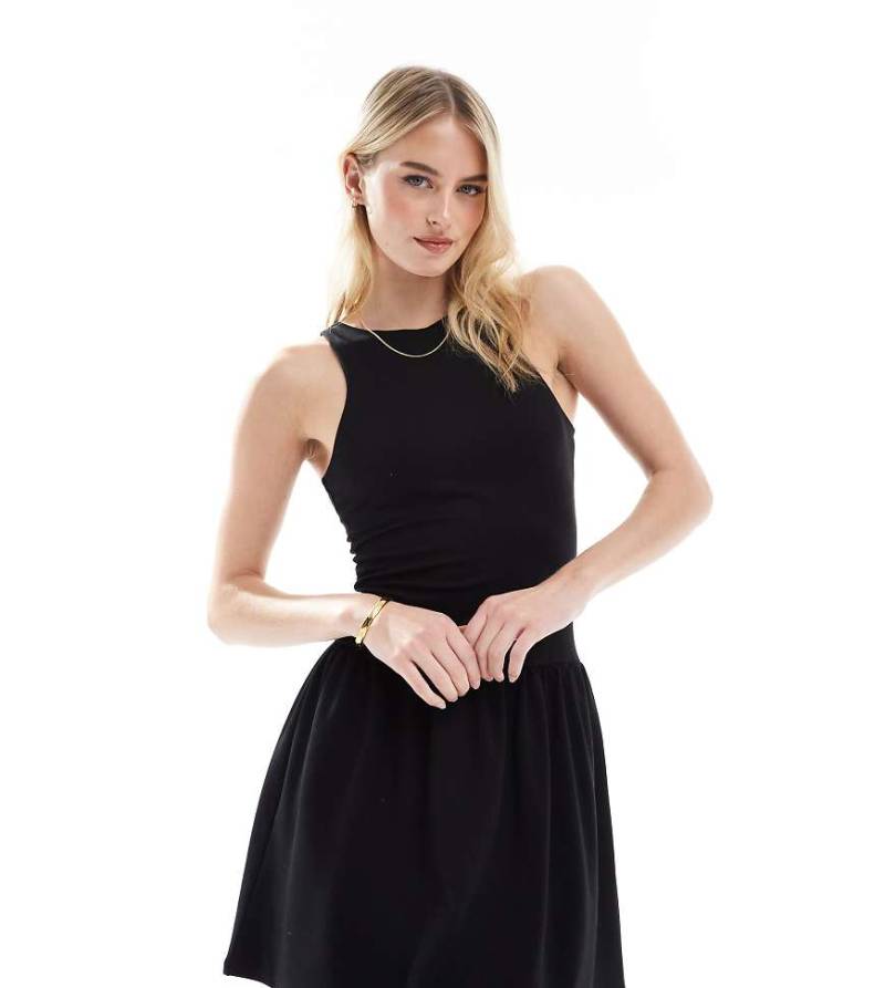 4th & Reckless Tall - Ärmelloses Minikleid in Schwarz mit Ringerrücken und tiefer Taille von 4th & Reckless Tall