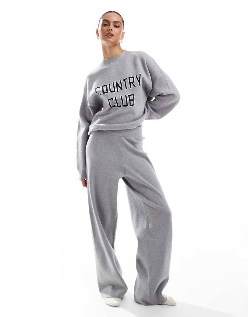 4th & Reckless - Avery - Jogginghose aus Jacquard-Strick in Grau von 4th & Reckless