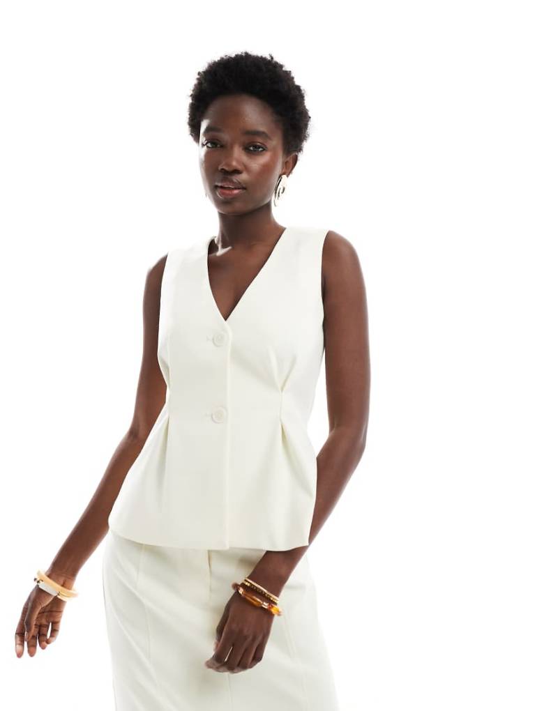 4th & Reckless - Elegante Weste in Cremeweiß mit Faltendetails, Kombiteil von 4th & Reckless