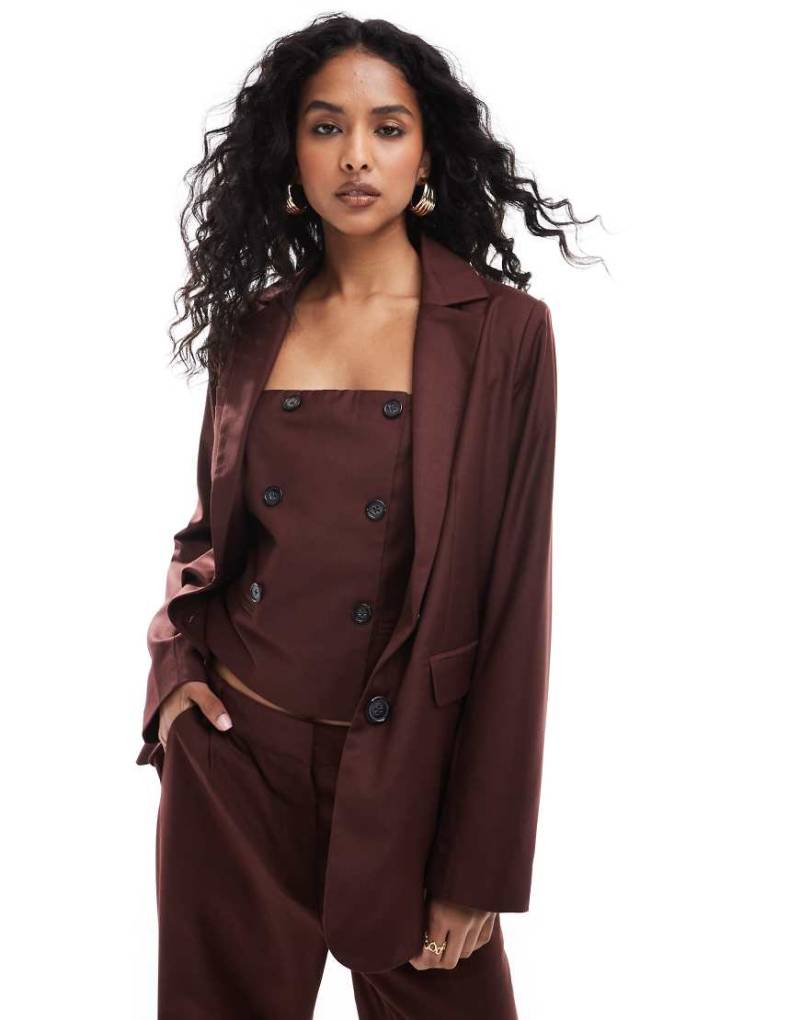 4th & Reckless - Eleganter Blazer in Burgunderrot, Kombiteil von 4th & Reckless