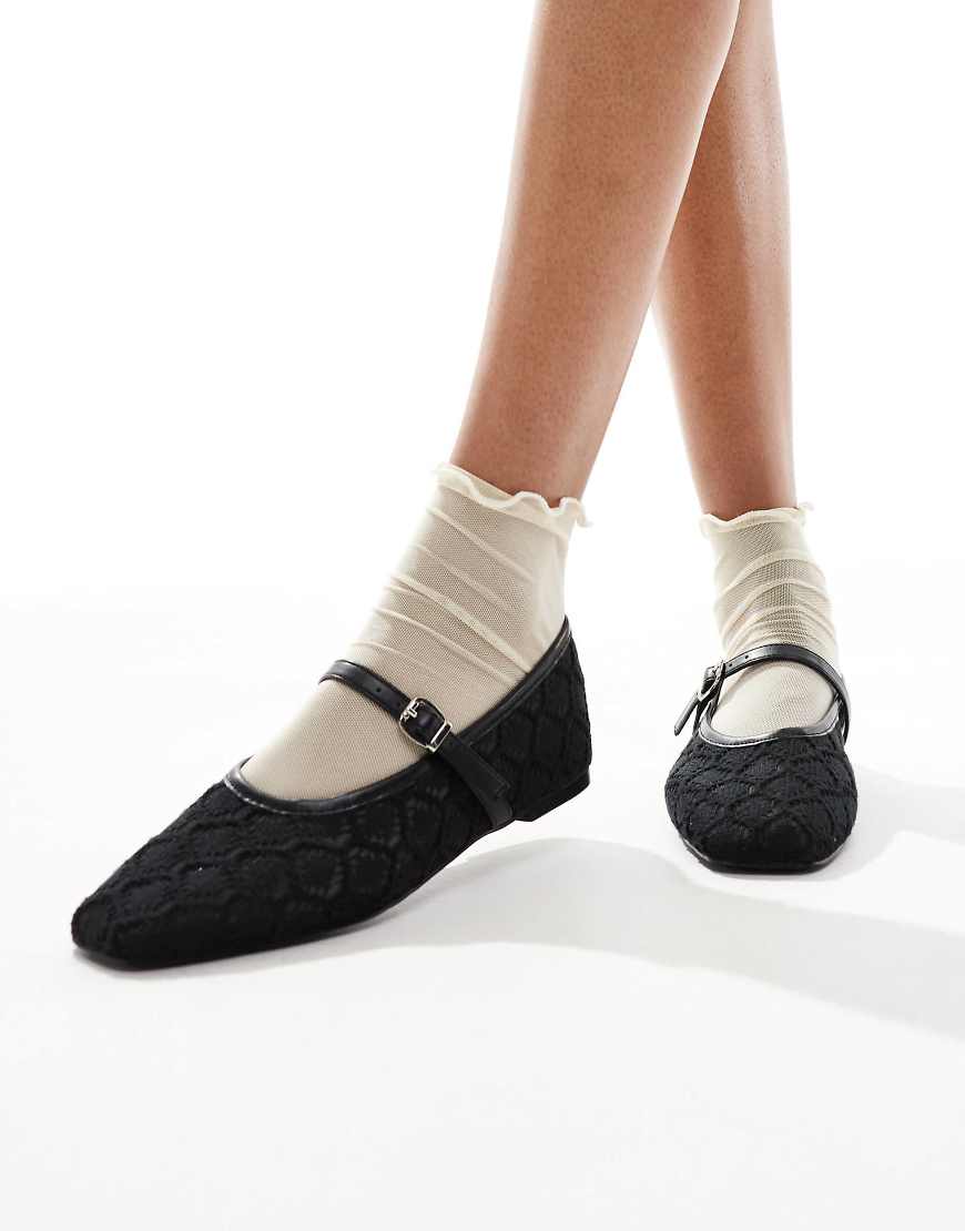 4th & Reckless - Gehäkelte Riemchen-Ballerinas in Schwarz von 4th & Reckless