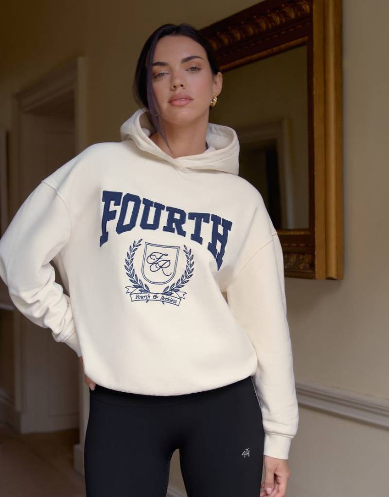 4th & Reckless - Harlow - Oversize-Kapuzenpullover in Creme-Weiß von 4th & Reckless
