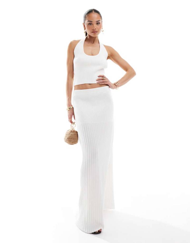 4th & Reckless - Maxi-Strickrock in Weiß, Kombiteil von 4th & Reckless