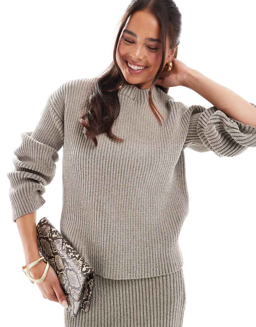 4th & Reckless - Strickpullover aus weichem Rippstrick in Taupe, Kombiteil-Grau 4th & Reckless - Strickpullover aus weichem Rippstrick in Taupe, Kombiteil-Grau von 4th & Reckless