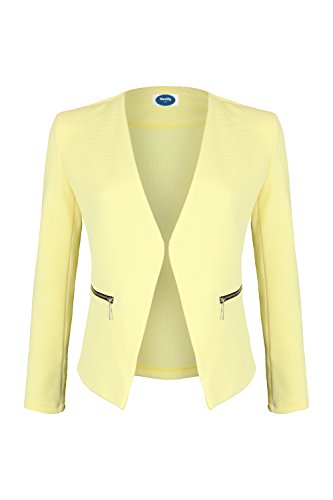 4tuality AO Blazer kragenlos mit Zipper gelb Gr. XXXL von 4tuality