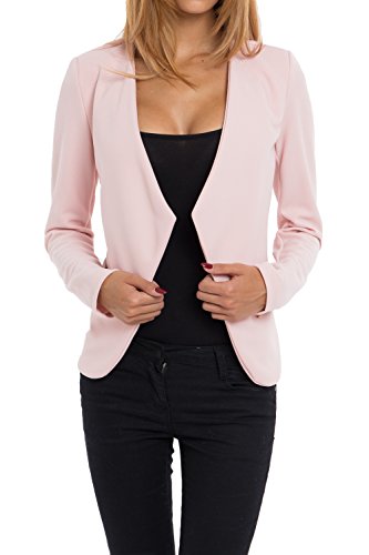 4tuality AO Blazer kragenlos mit Zipper rosa Gr. M von 4tuality