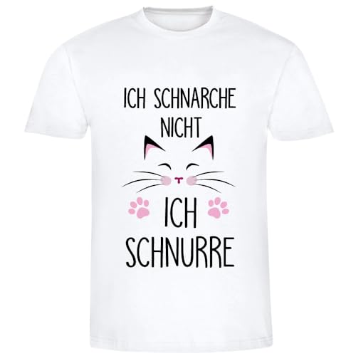 4you Design Schlafshirt Schnurren Kurzarm Baumwolle Schlafmützen – T-Shirt zum schlafen – Lustige Geschenkidee zu Weihnachten oder Geburtstag – Weiß von 4you Design