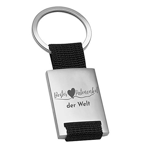 4youDesign PERSONALISIERBAR: Metall-SCHLÜSSELANHÄNGER -Bester Patenonkel der Welt- Geschenkidee zum Geburtstag Weihnachten (Patenonkel, mitGravur) von 4youDesign
