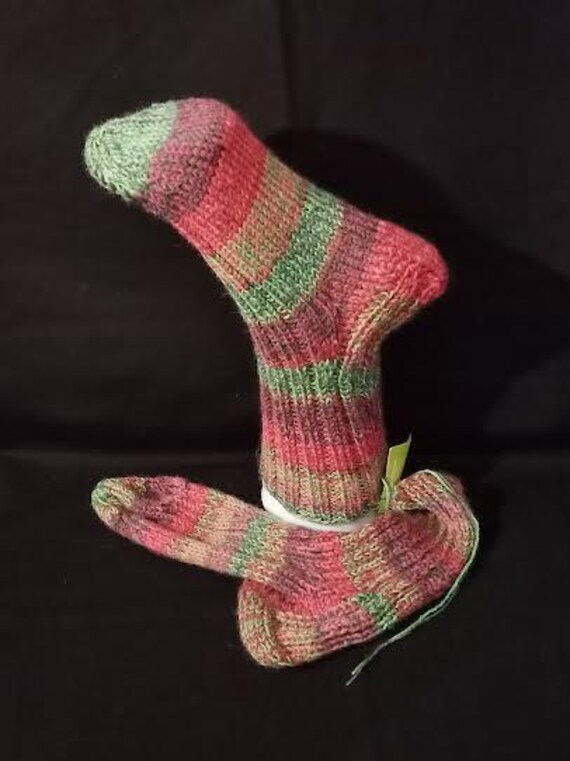 Gr. 39/40 - Handgestrickte Wollsocken Warme Socken Wool Socks Handknit Nordic Style Handgjort/Håndlaget von 4youHandmadeShop