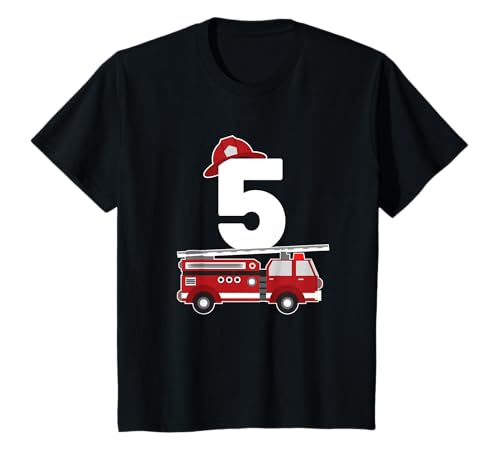Tatü Tata 5 Jahr Feuerwehr Feuerwehrmann 5. Geburtstag Junge T-Shirt von 5 Geburtstagsgeschenk 5. Geburtstagsshirt Geschenk
