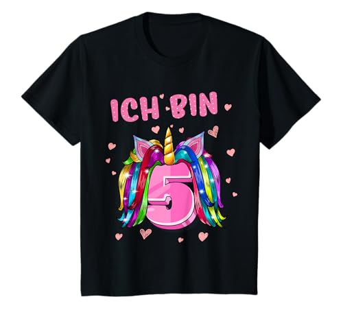 Geburtstag 5 Mädchen Einhorn Ich Bin 5 T-Shirt Geburtstag 5 Mädchen Einhorn Ich Bin 5 T-Shirt von 5 Jahre Einhorn Geburtstaggeschenk Für Mädchen