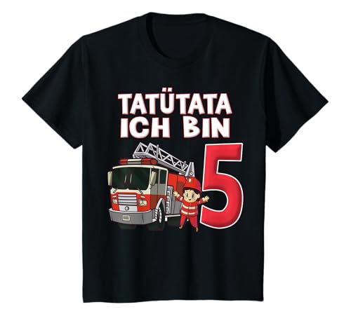 Feuerwehrwagen 5 Jahre Jungen Feuerwehr 5 Geburtstag T-Shirt von 5 Jahre Feuerwehr 5 Geburtstagsshirts für Kinder