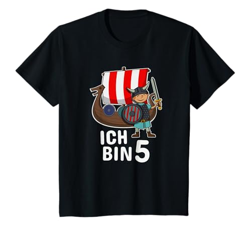 Kinder Kinder 5. Geburtstag Junge Kindergeburtstag Wikinger T-Shirt Kinder Kinder 5. Geburtstag Junge Kindergeburtstag Wikinger T-Shirt von 5 Jahre Junge Geschenk Outfit