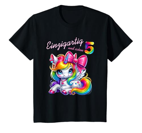 Kinder Einhorn Geburtstags Party für Mädchen Girls zum 5 Geburtstag T-Shirt Kinder Einhorn Geburtstags Party für Mädchen Girls zum 5 Geburtstag T-Shirt von 5 Jahre Mädchen Einhorn Geburtstagsgeschenk Girl
