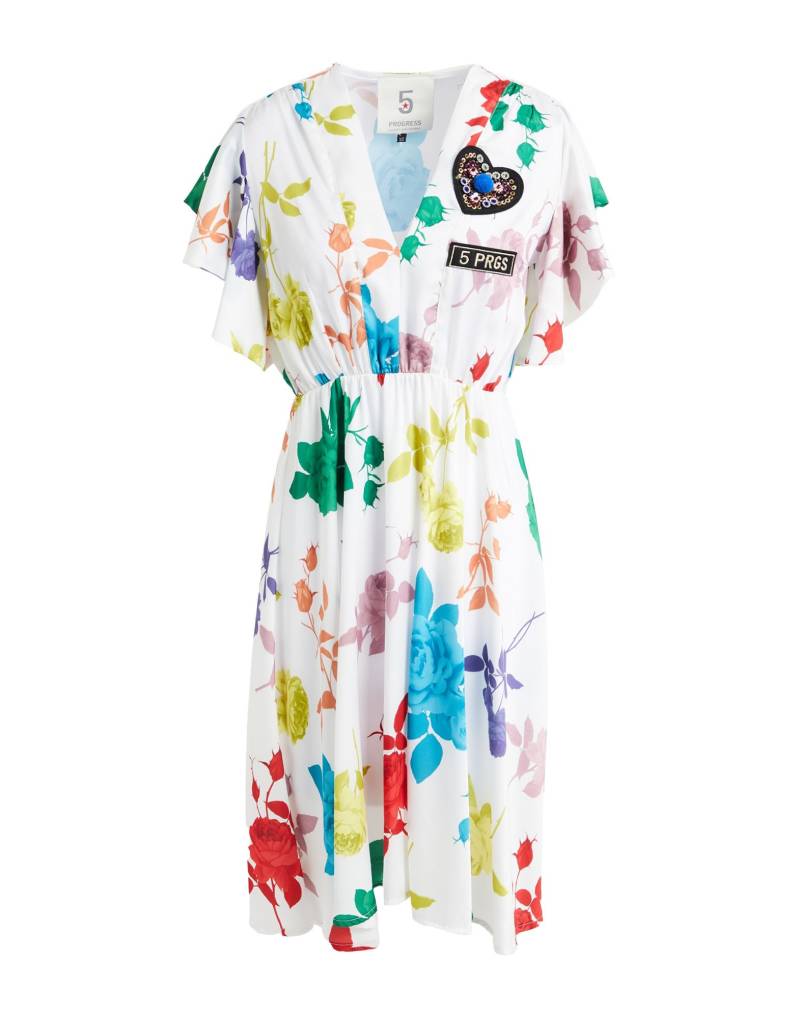 5 PROGRESS Midi-kleid Damen Weiß von 5 PROGRESS