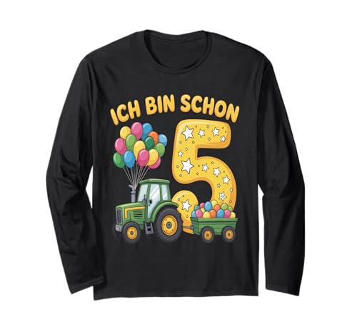 Kinder 5 Geburtstag Junge Traktor Outfit Ich Bin Schon 5 Langarmshirt Kinder 5 Geburtstag Junge Traktor Outfit Ich Bin Schon 5 Langarmshirt von 5 Year Tractors Birthday