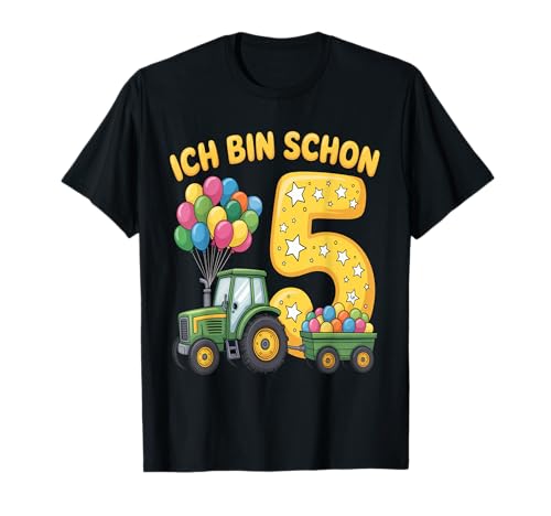 Kinder 5 Geburtstag Junge Traktor Outfit Ich Bin Schon 5 T-Shirt Kinder 5 Geburtstag Junge Traktor Outfit Ich Bin Schon 5 T-Shirt von 5 Year Tractors Birthday