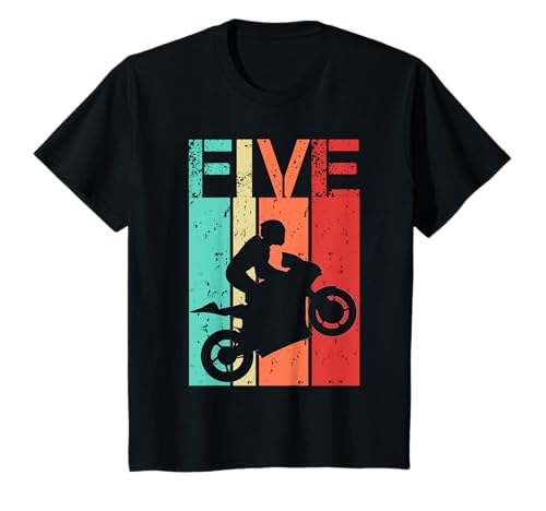 Motorrad 5. Geburtstag Junge Mädchen 5 Jahre altes Fahrrad T-Shirt von 5 Years Old Birthday Motorcycle Lovers