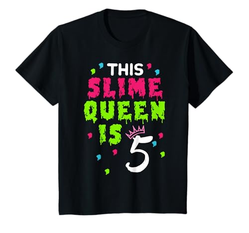 Kinder Diese Schleimkönigin ist 5 Jahre altes Geburtstagsschleim-Liebhaber-Mädchen T-Shirt Kinder Diese Schleimkönigin ist 5 Jahre altes Geburtstagsschleim-Liebhaber-Mädchen T-Shirt von 5 Years Old Birthday Slime Girl Cute Princess