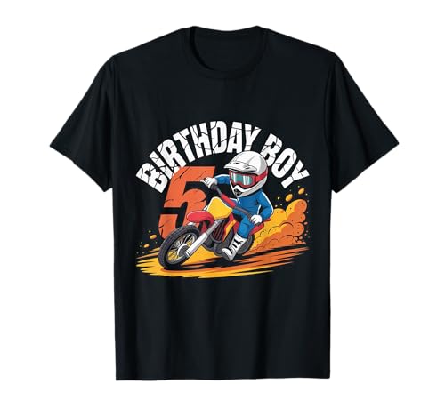 Kinder 5 Jahre alt Junge Fahrrad Reiten Motocross 5. Geburtstag T-Shirt Kinder 5 Jahre alt Junge Fahrrad Reiten Motocross 5. Geburtstag T-Shirt von 5 Years Old Boy Bicycle Riding Motocross