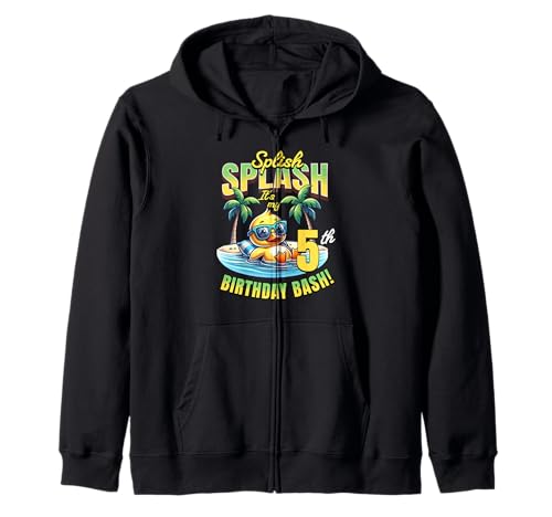 Splish Splash 5. Geburtstag Bash Duck Beach Pool Party Kinder Kapuzenjacke von 5 Years Old Duck Themed 5th Birthday Summer