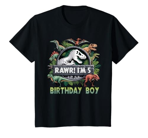 Kinder 5 Years Old Shirt 5th Birthday Boy T Rex Dinosaurier Bday Gifts T-Shirt von 5 Years Old Gifts 5th Dinosaur Birthday Boy Kids