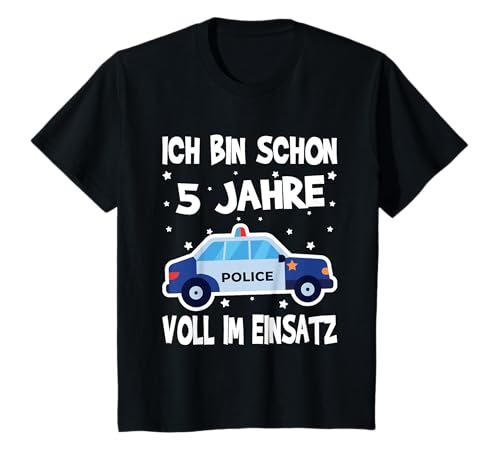 Kinder Ich Bin Schon 5 Jahre Voll Im Einsatz Geburtstag Polizei T-Shirt Kinder Ich Bin Schon 5 Jahre Voll Im Einsatz Geburtstag Polizei T-Shirt von 5. Geburtstag Geschenk 5 Jahre Kindergeburtstag