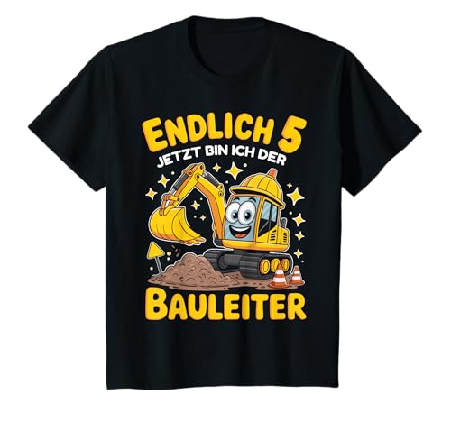 Kinder 5. Geburtstag Junge Geschenk Bagger Bauarbeiter 5 Jahr Deko T-Shirt Kinder 5. Geburtstag Junge Geschenk Bagger Bauarbeiter 5 Jahr Deko T-Shirt von 5. Geburtstag Geschenk Junge Geschenkidee