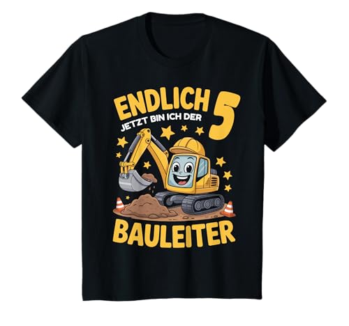 Kinder 5. Geburtstag Junge Geschenk Bagger Bauarbeiter 5 Jahr Deko T-Shirt Kinder 5. Geburtstag Junge Geschenk Bagger Bauarbeiter 5 Jahr Deko T-Shirt von 5. Geburtstag Geschenk Junge Geschenkidee