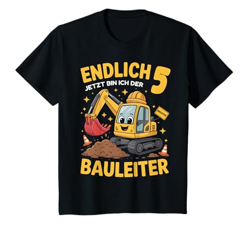 Kinder 5. Geburtstag Junge Geschenk Bagger Bauarbeiter 5 Jahr Deko T-Shirt Kinder 5. Geburtstag Junge Geschenk Bagger Bauarbeiter 5 Jahr Deko T-Shirt von 5. Geburtstag Geschenk Junge Geschenkidee