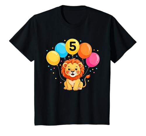 Kinder 5. Geburtstag Kindergeburtstag 5 Jahre Geburtstag Löwe T-Shirt von 5. Geburtstag Geschenke Kinder