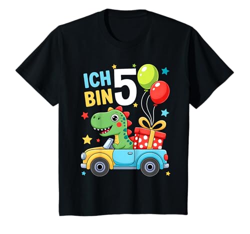 Kinder 5.Geburtstag Junge Auto Dinosaurier Party 5 Jahre alt Kinder T-Shirt Kinder 5.Geburtstag Junge Auto Dinosaurier Party 5 Jahre alt Kinder T-Shirt von 5. Geburtstag Junge 5 Jahre alt