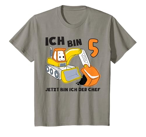 Kinder Ich Bin Schon 5, Jungen Geburtstag Baustelle T-Shirt von 5. Geburtstag Junge Baustellen T-Shirts