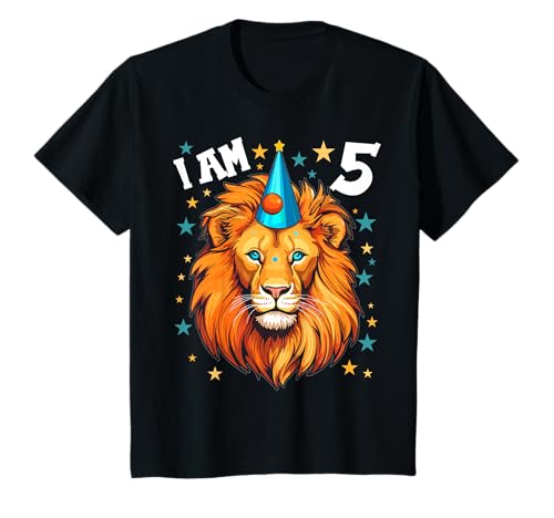 5 Jahre alt Junge Mädchen Löwen Löwe 5. Geburtstag T-Shirt 5 Jahre alt Junge Mädchen Löwen Löwe 5. Geburtstag T-Shirt von 5. Geburtstag Löwe Junge Mädchen Löwen Shop
