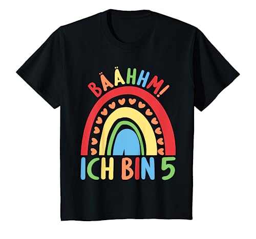 Kinder 5 Jahre alt Junge Mädchen Rainbow Regenbogen 5. Geburtstag T-Shirt von 5. Geburtstag Rainbow Junge Mädchen Regenbogen