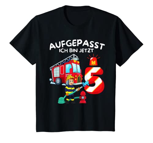 Kinder Geburtstag FEUERWEHR Aufgepasst ich bin jetzt 5 Jahre T-Shirt Kinder Geburtstag FEUERWEHR Aufgepasst ich bin jetzt 5 Jahre T-Shirt von 5. Geburtstag Shirt - Geburtstagsgeschenk