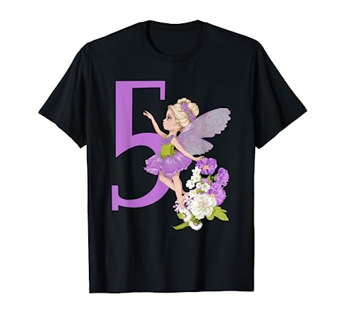 5. Geburtstag Fee Mädchen Blumenfee Feen Fee T-Shirt von 5. Geburtstag T-Shirts NYC