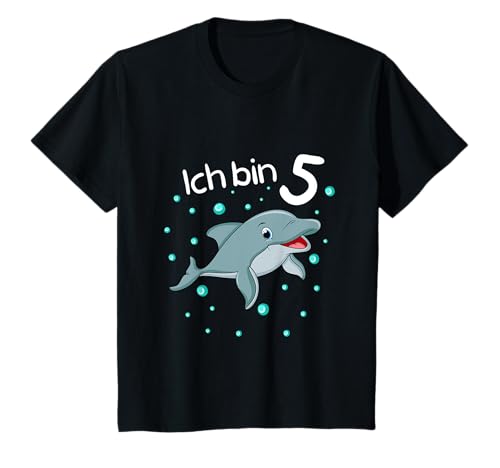 Delfin 5. Geburtstag Mädchen Jungen 5 Jahre T-Shirt von 5. Kindergeburtstag Mädchen & Jungen Geschenk