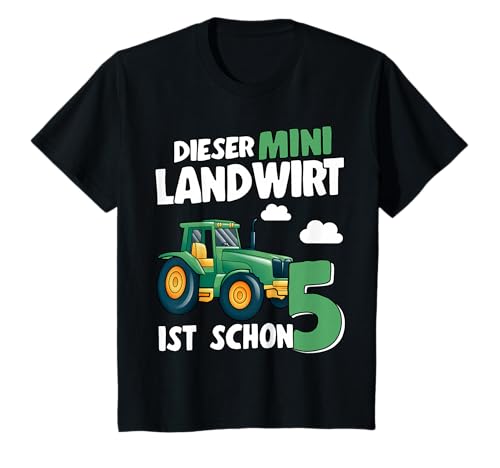 Mini Landwirt Kinder Traktor Trecker 5. Geburtstag Jungen T-Shirt von 5. Kindergeburtstag Trecker Geschenk 5 Jahre Jungs