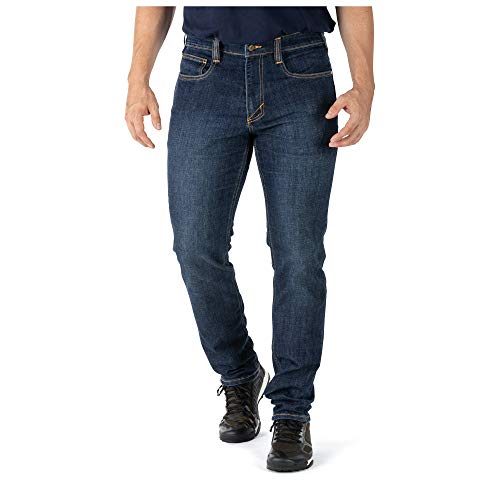 5.11 Tactical Herren Jeans Defender-Flex Slim Fit Style 74465, Stone Wash Indigo, 33W / 32L von 5.11