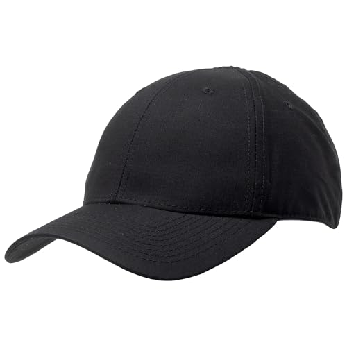 5.11 Taktische Herrenmütze Uniform Cap 6-Panel Taclite Ripstop Stoff Style 89381ABR, Schwarz, Einheitsgröße von 5.11