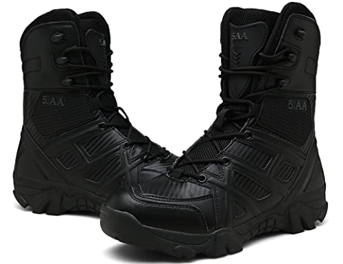 5.AA JX881 Herren Tactical Side Zip Hohe Sneaker Wanderhalbschuhe Schwarz 44EU von 5.AA