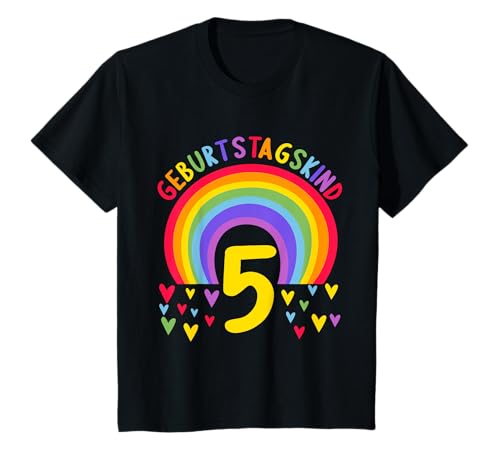 5 Jahre alt Junge Mädchen Rainbow Regenbogen 5. Geburtstag T-Shirt von 5.Geburtstag Rainbow Junge Mädchen Regenbogen