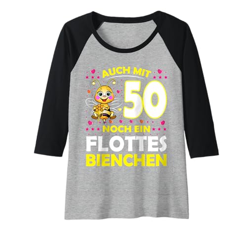 Damen 50 Jahre Fleet Bee 50. Geburtstag 50. Ehrentag Raglan von 50 Geburtstag Frauen Geschenk lustig Biene Imker