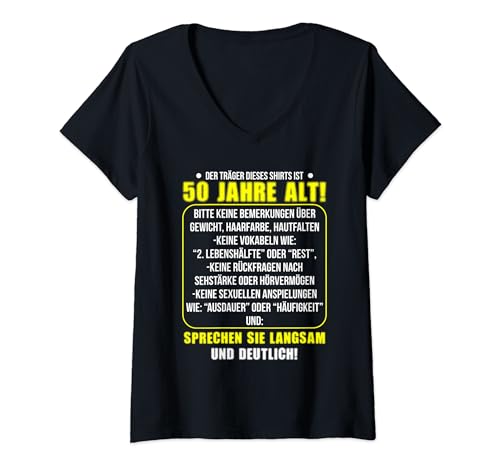 Damen 50. Jahre Geburtstag Geschenk 50ster Geburtstag Mann Frau T-Shirt mit V-Ausschnitt von 50 Geburtstag Geschenkidee 50 Jahre Geburtstag